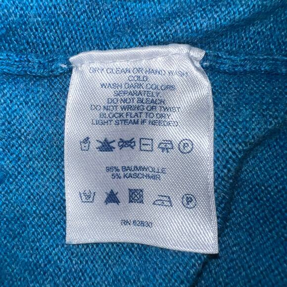 Lands End Women’s 2X open hook eye cape cardigan cotton cashmere sweater Y2K - Picture 9 of 12